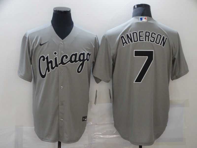 Men Chicago White Sox 7 Anderson Grey Game Nike MLB Jerseys